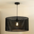 Duolla - Lámpara colgante ROLLER RATTAN 1xE27/15W/230V diá. 45 cm negro