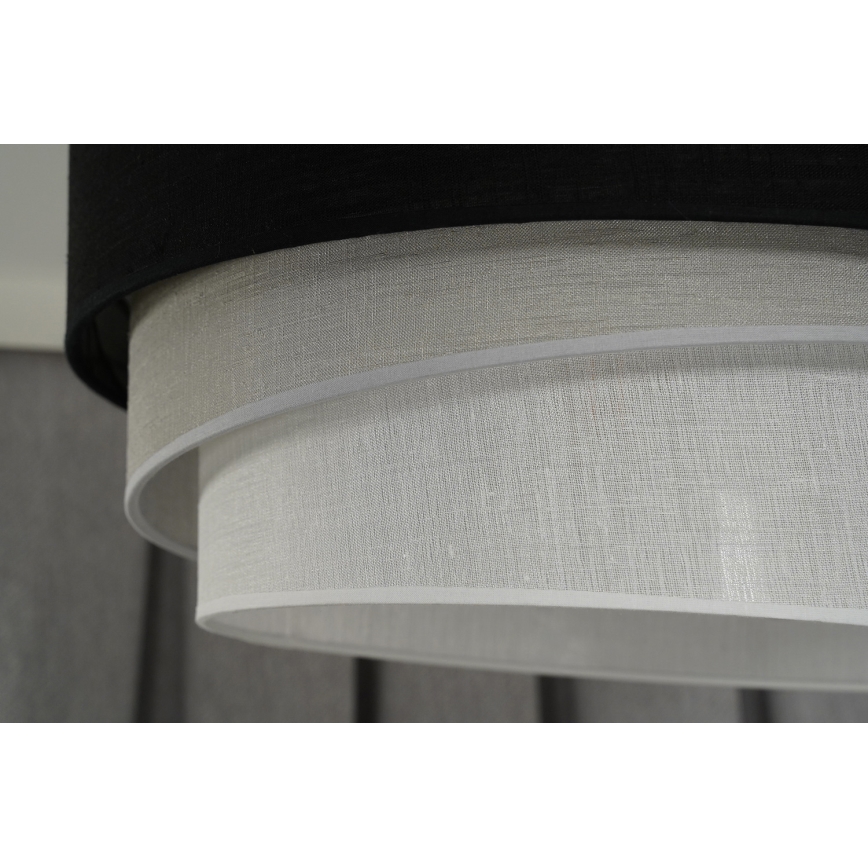 Duolla - Lámpara colgante TRIO 1xE27/15W/230V diá. 45 cm negro/gris/blanco