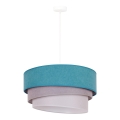 Duolla - Lámpara colgante TRIO 1xE27/15W/230V diá. 45 cm turquesa/gris/blanco