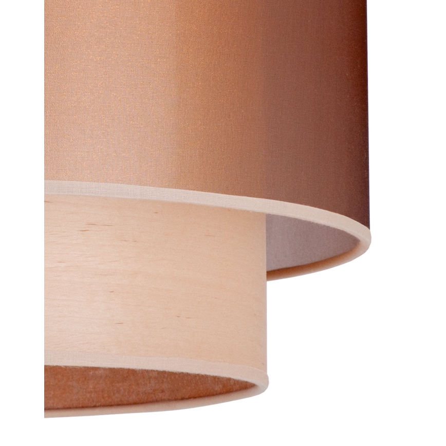 Duolla - Lámpara colgante WOOD BOHO 1xE27/15W/230V diá. 45 cm cobre/beige