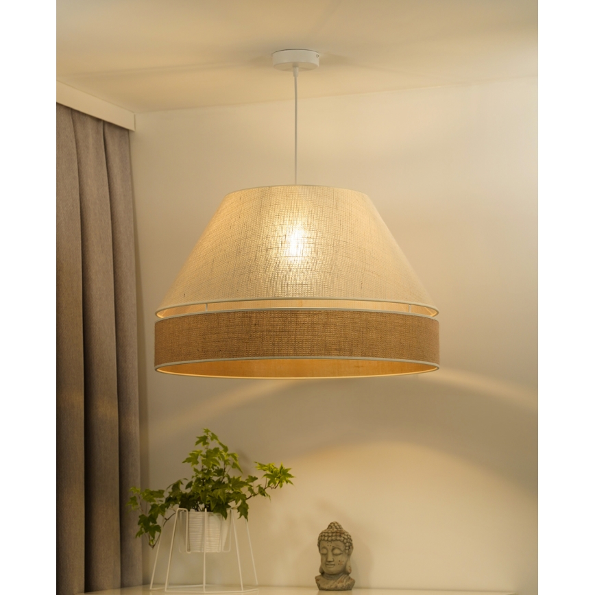 Duolla - Lámpara colgante YUTE AVIGNON 1xE27/15W/230V diá. 60 cm color crema/beige