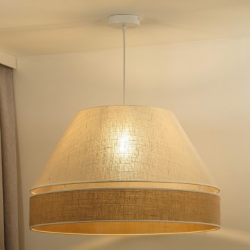 Duolla - Lámpara colgante YUTE AVIGNON 1xE27/15W/230V diá. 60 cm gris/marrón