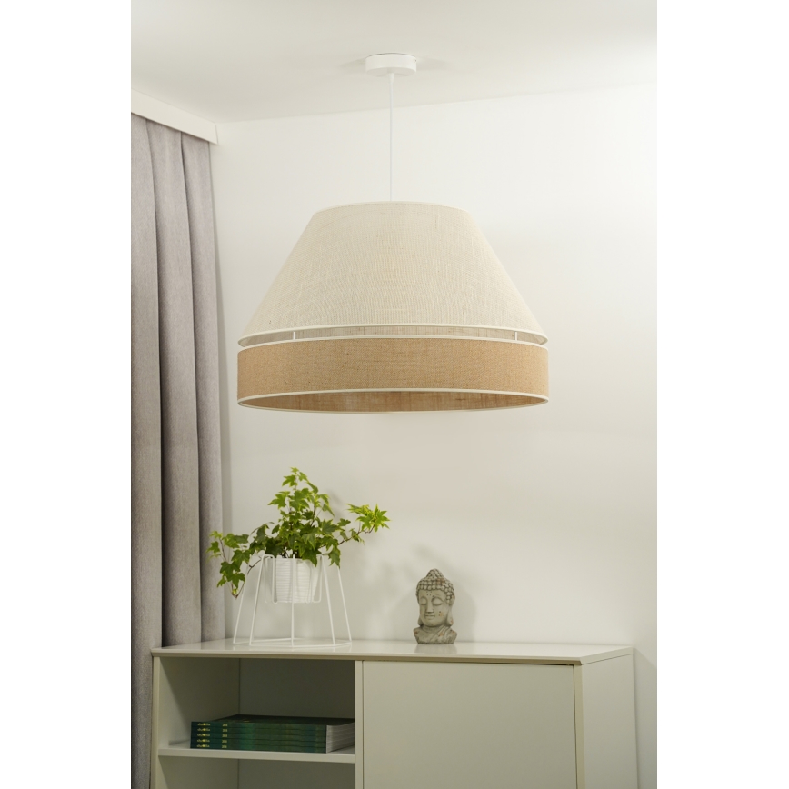 Duolla - Lámpara colgante YUTE AVIGNON 1xE27/15W/230V diá. 60 cm gris/marrón