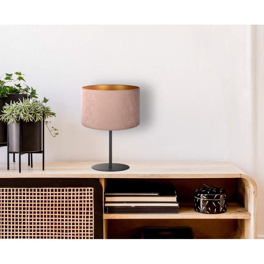 Duolla - Lámpara de mesa ROLLER 1xE14/15W/230V diá. 20 cm beige/dorado