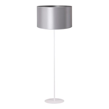 Duolla - Lámpara de pie CANNES 1xE27/15W/230V Ø 45 cm plata/blanco