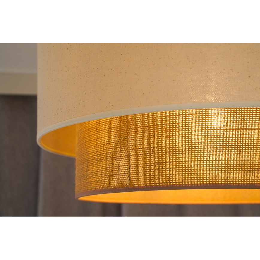 Duolla - Lámpara de techo BOHO 1xE27/15W/230V diá. 45 cm color crema/marrón