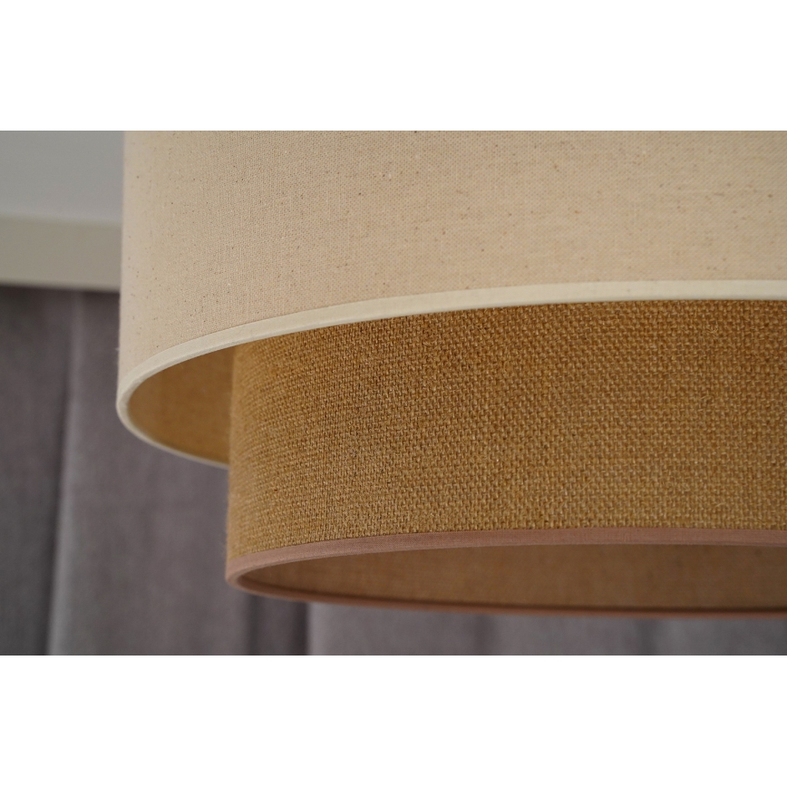 Duolla - Lámpara de techo BOHO 1xE27/15W/230V diá. 45 cm color crema/marrón