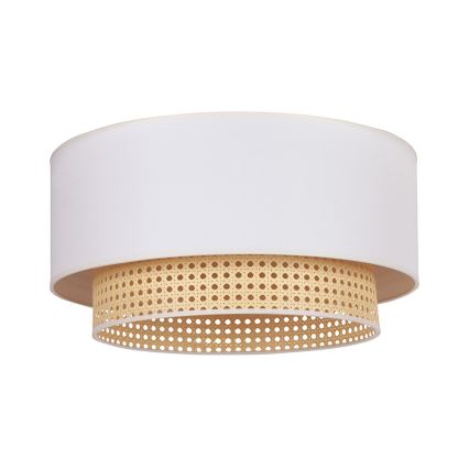Duolla - Lámpara de techo BOHO 3xE27/15W/230V Ø 60 cm crema/rattán