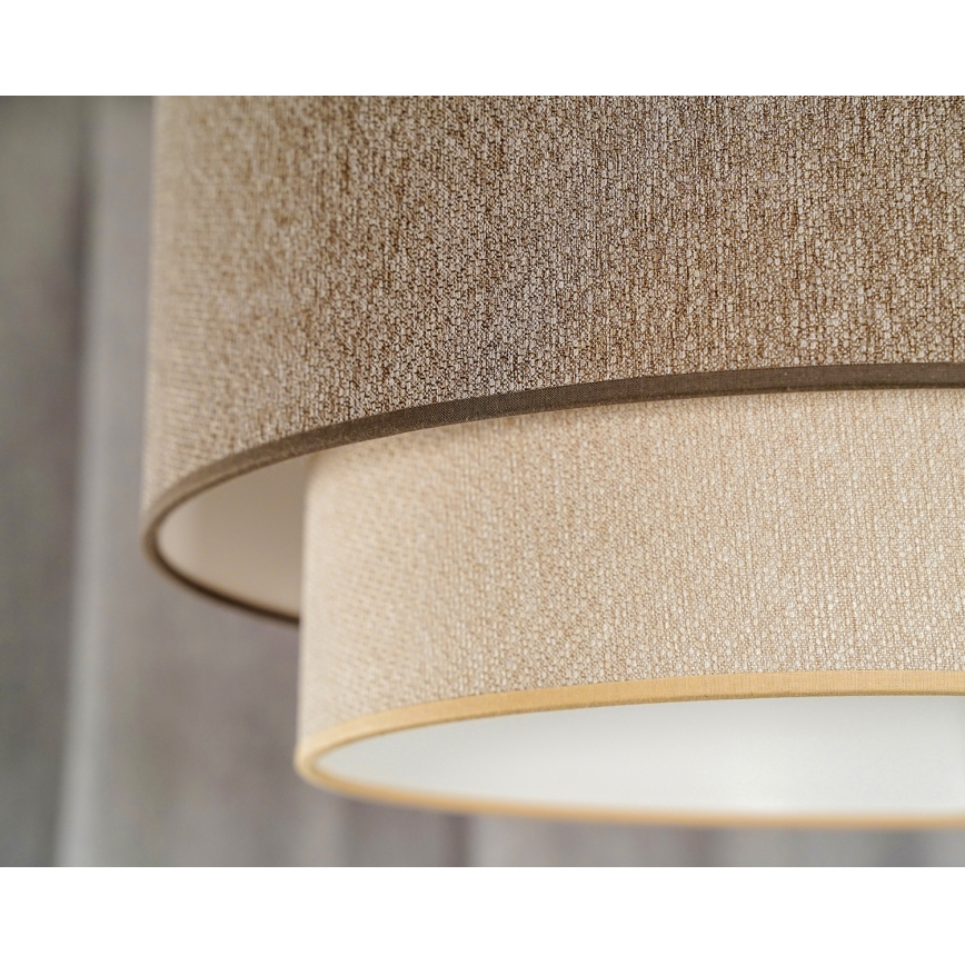 Duolla - Lámpara de techo BOHO ECO RECYCLING 1xE27/15W/230V diá. 45 cm marrón/color crema