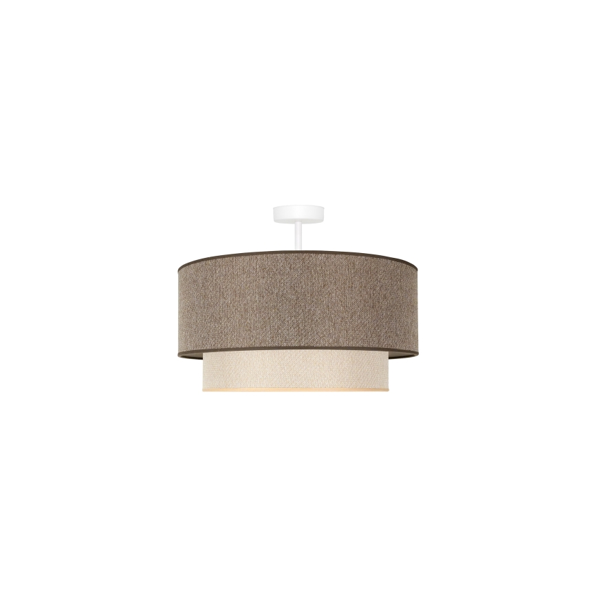 Duolla - Lámpara de techo BOHO ECO RECYCLING 1xE27/15W/230V diá. 45 cm marrón/color crema