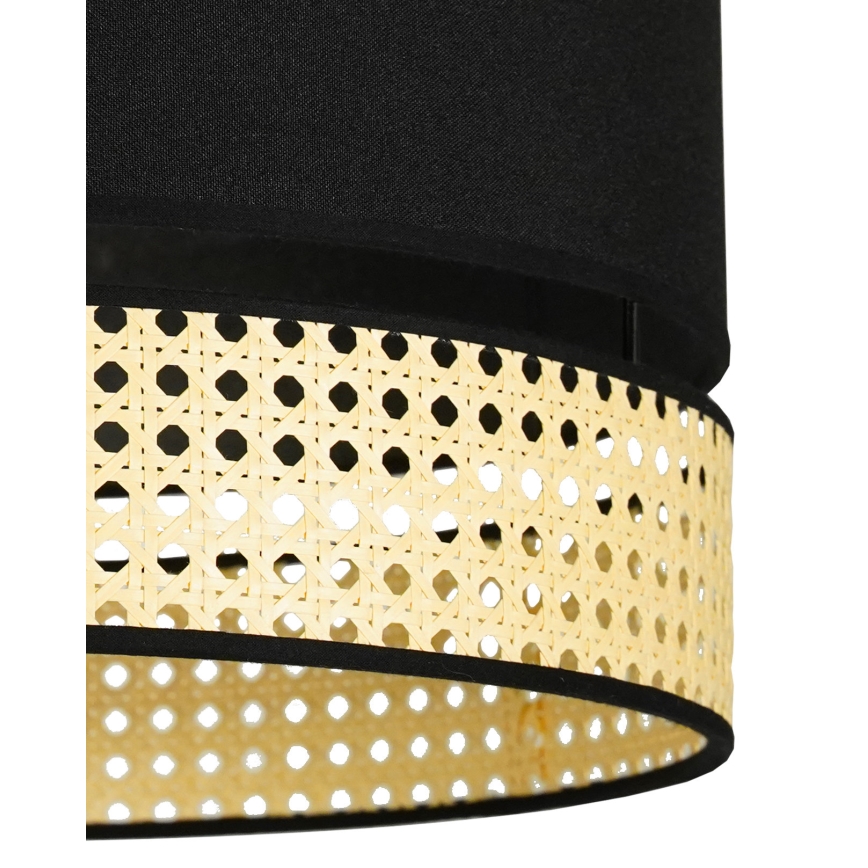Duolla - Lámpara de techo DOUBLE RATTAN 1xE27/15W/230V diá. 40 cm negro/beige