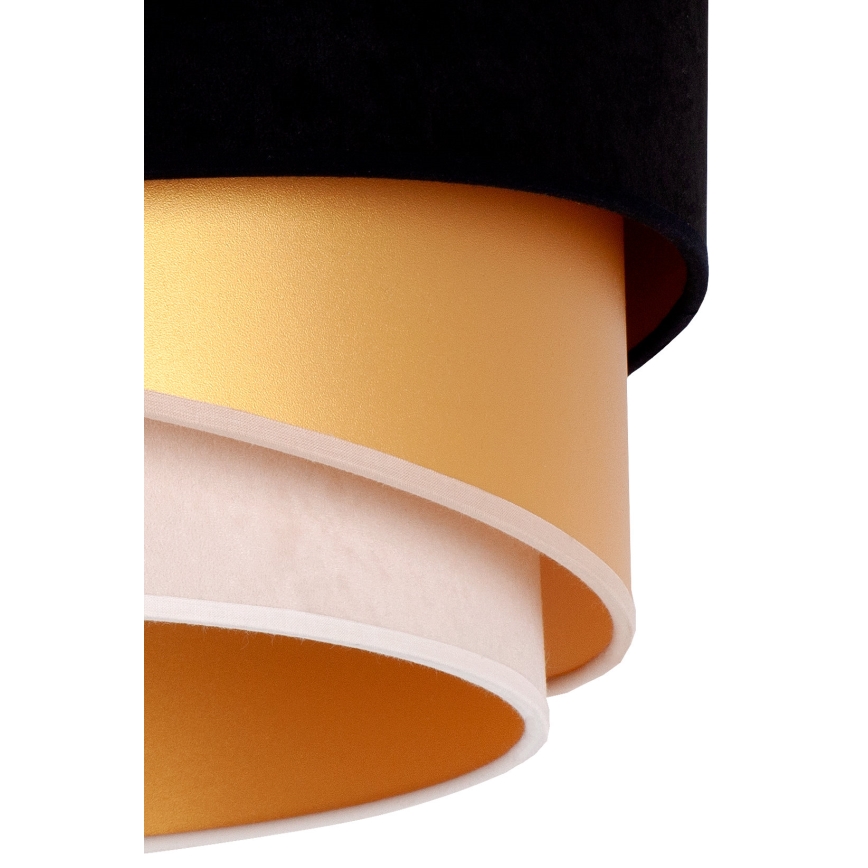 Duolla - Lámpara de techo KOBO 1xE27/15W/230V diá. 45 cm negro/dorado/color crema
