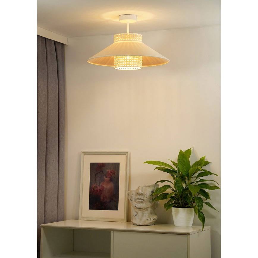 Duolla - Lámpara de techo RIO RATTAN 1xE27/15W/230V diá. 45 cm beige/ratán