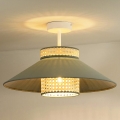 Duolla - Lámpara de techo RIO RATTAN 1xE27/15W/230V diá. 45 cm verde/ratán