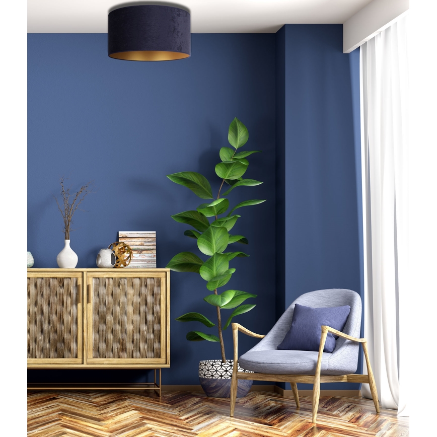 Duolla - Lámpara de techo ROLLER 1xE27/15W/230V Ø 40 cm azul/dorado