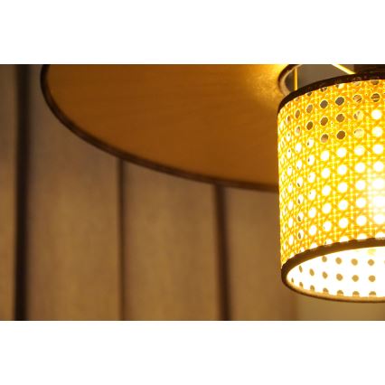 Duolla - Lámpara de techo TOKYO RATTAN 1xE27/15W/230V diá. 50 cm dorado/ratán