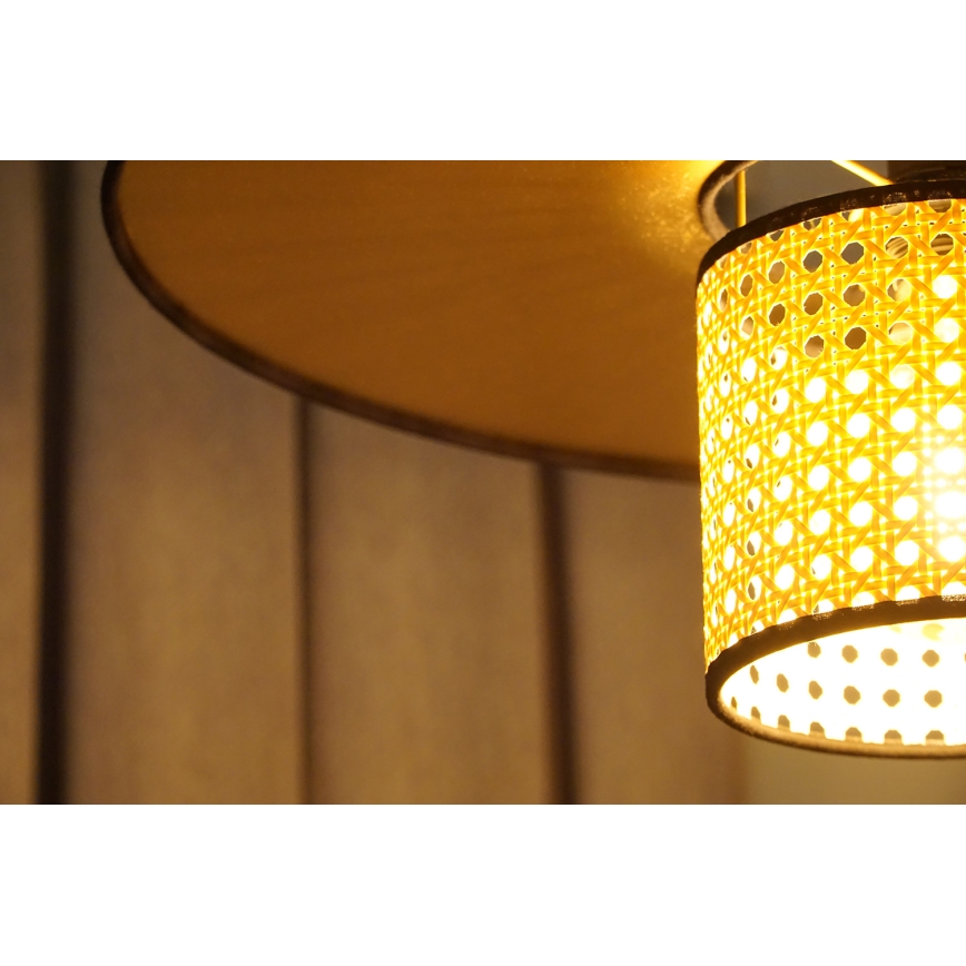 Duolla - Lámpara de techo TOKYO RATTAN 1xE27/15W/230V diá. 50 cm dorado/ratán