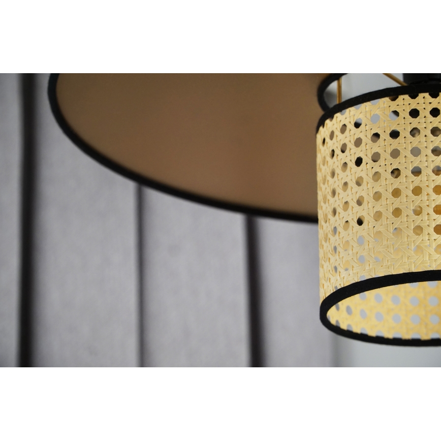 Duolla - Lámpara de techo TOKYO RATTAN 1xE27/15W/230V diá. 50 cm dorado/ratán