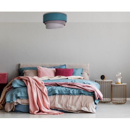 Duolla - Lámpara de techo TRIO 1xE27/15W/230V Ø 45 cm turquesa/gris/blanco