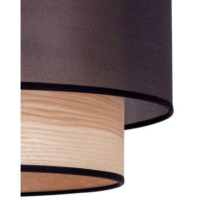 Duolla - Lámpara de techo WOOD BOHO 1xE27/15W/230V diá. 45 cm negro/beige