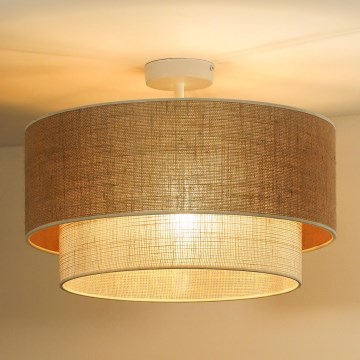 Duolla - Lámpara de techo YUTE BOHO 1xE27/15W/230V diá. 45 cm marrón/color crema