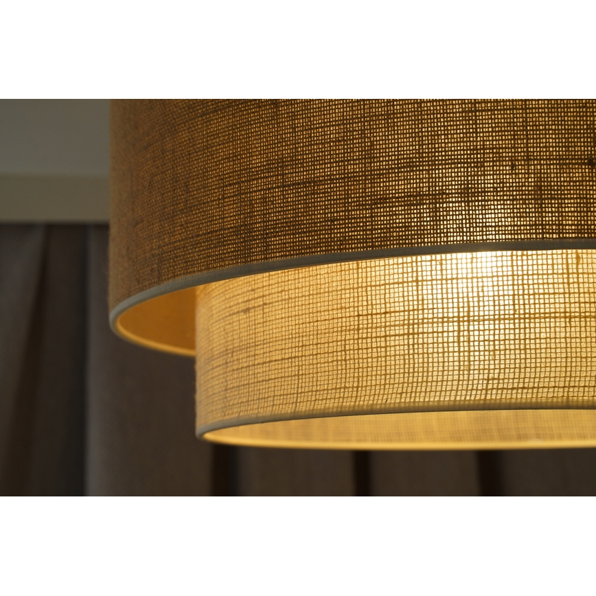 Duolla - Lámpara de techo YUTE BOHO 1xE27/15W/230V diá. 45 cm marrón/color crema