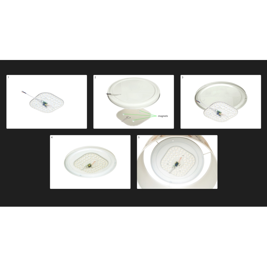 Duolla - Plafón LED CORTINA LED/26W/230V diá. 45 cm 4000K marrón