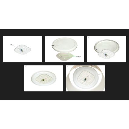 Duolla - Plafón LED LUNETA LED/26W/230V diá. 60 cm 4000K color crema/marrón