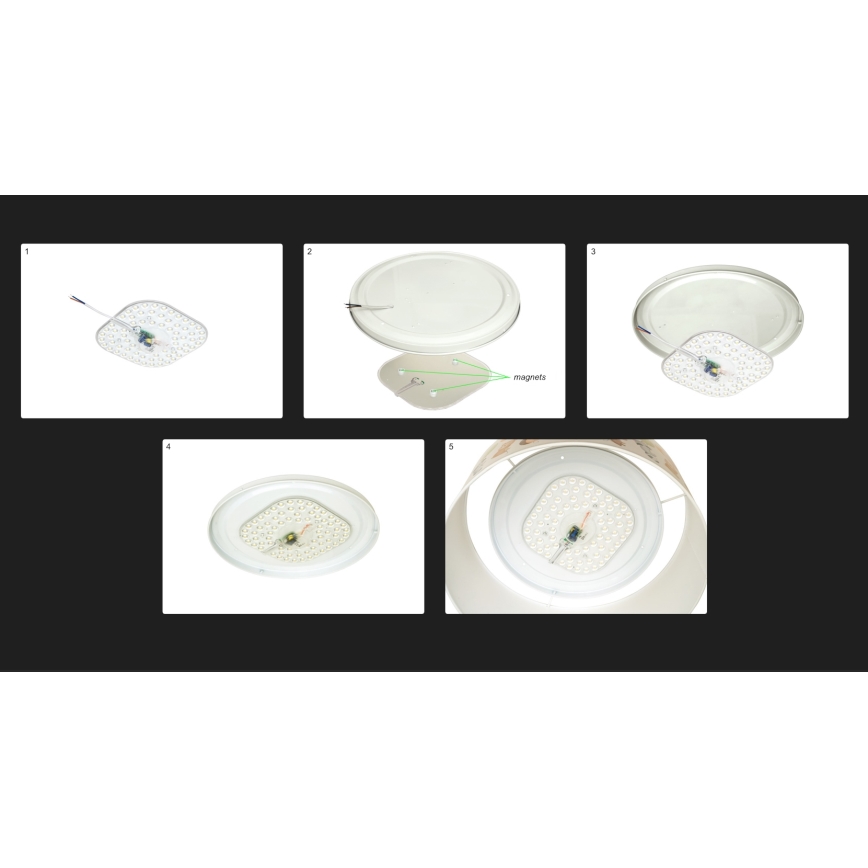 Duolla - Plafón LED LUNETA LED/26W/230V diá. 60 cm 4000K marrón/dorado/blanco