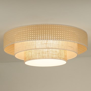 Duolla - Plafón LED LUNETA LED/26W/230V diá. 60 cm 4000K ratán/beige/marrón