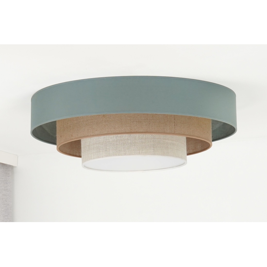 Duolla - Plafón LED LUNETA LED/26W/230V diá. 60 cm 4000K turquesa/beige/color crema