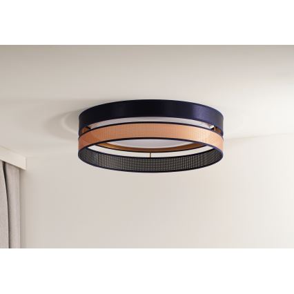 Duolla - Plafón LED ROLLER DUO SHINY LED/24W/230V diá. 45 cm azul/cobre