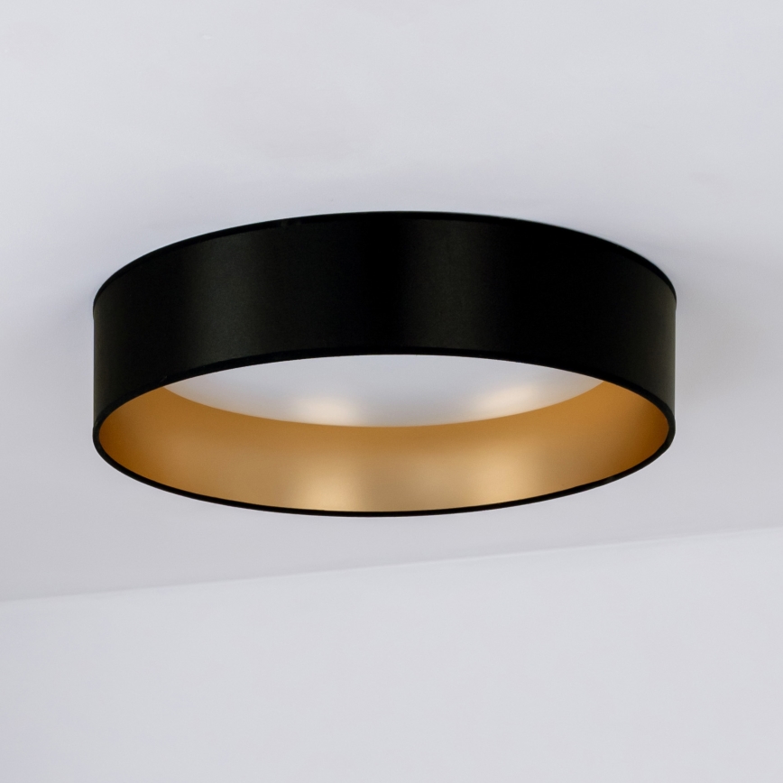 Duolla - Plafón LED ROLLER LED/24W/230V diá. 45 cm negro/dorado