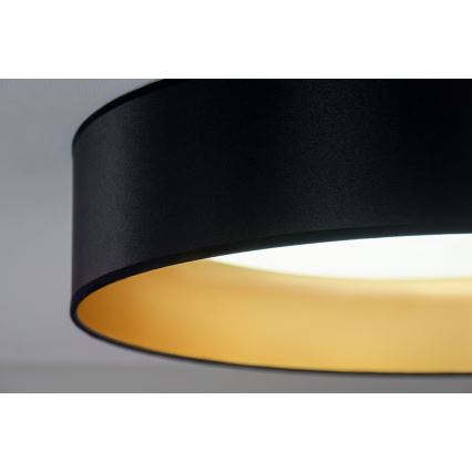 Duolla - Plafón LED ROLLER LED/24W/230V diá. 45 cm negro/dorado