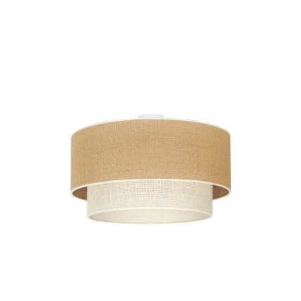 Duolla - Plafón YUTE BOHO 3xE27/15W/230V diá. 60 cm marrón/color crema