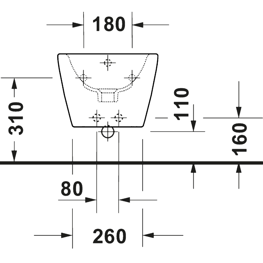 Duravit 27271500002 - Bidé suspendido D-CODE cerámica/blanco brillante