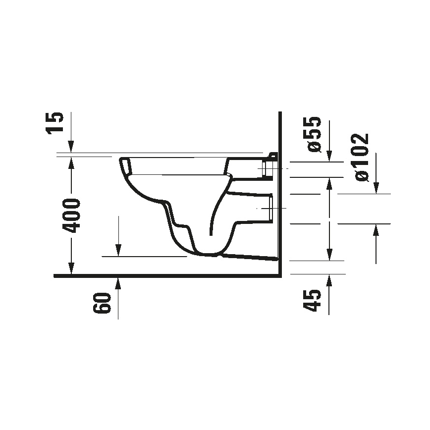 Duravit 45351900A1 - Inodoro suspendido con asiento D-CODE de cerámica / blanco brillante