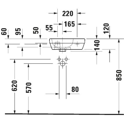 Duravit 7494000412 - Lavabo mural D-CODE 40x22 cm cerámica/blanco brillante