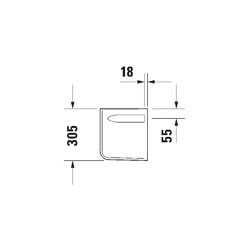 Duravit 8571800002 - Cubierta para sifón D-CODE 30x26,8 cm cerámica/blanco brillante