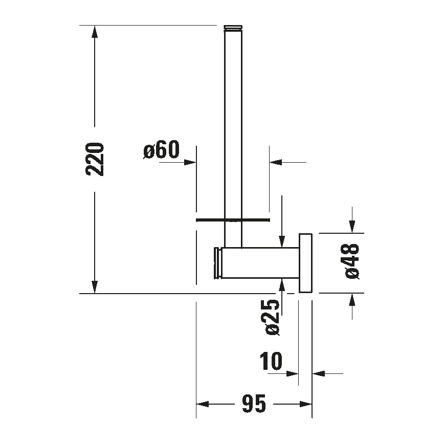 Duravit 99154600 - Soporte para papel higiénico D-CODE negro mate