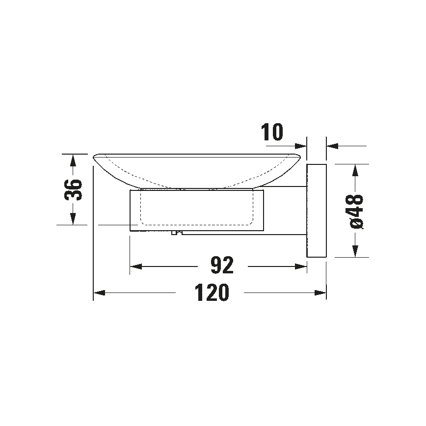 Duravit 99181000 - Jabonera de pared D-CODE, derecha, cromo pulido