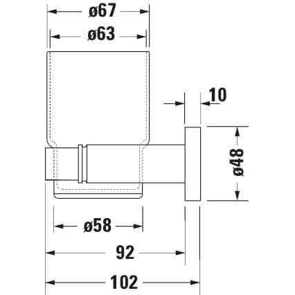 Duravit 99191000 - Soporte mural para cepillos de dientes D-CODE, izquierdo, cromo brillante