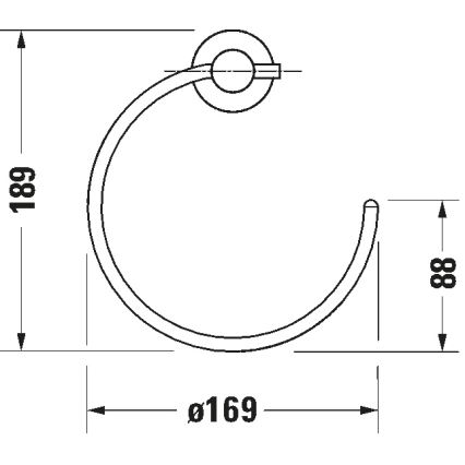 Duravit 99211000 - Toallero de pared D-CODE, cromado brillante