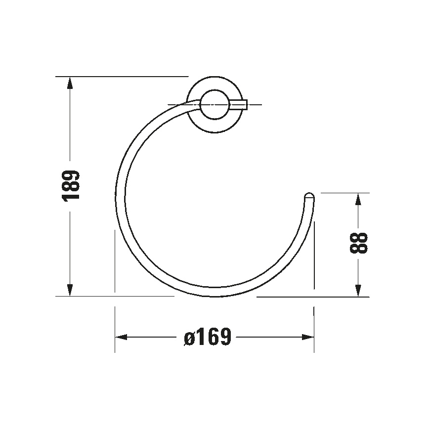Duravit 99211000 - Toallero de pared D-CODE, cromado brillante