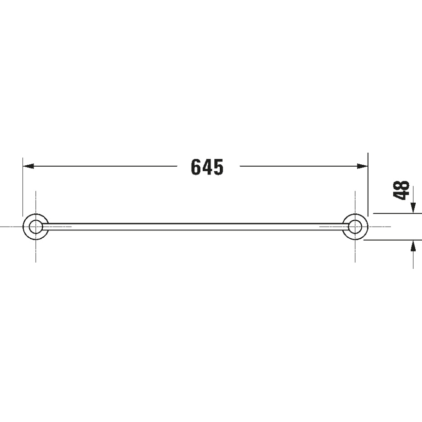 Duravit 99241000 - Toallero de pared D-CODE 64,5 cm, cromo brillante