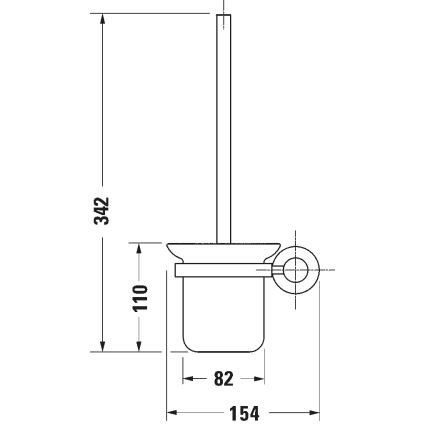 Duravit 99274600 - Escobilla de inodoro mural D-CODE, negro mate