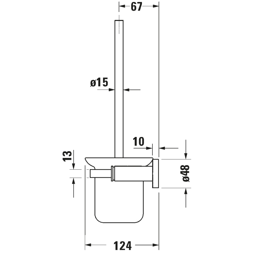 Duravit 99274600 - Escobilla de inodoro mural D-CODE, negro mate