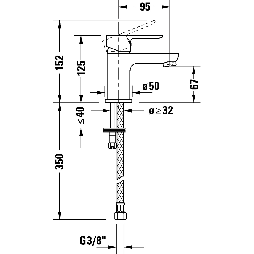 Duravit DC1013002010 - Grifo para lavabo D-CODE acabado cromo brillante