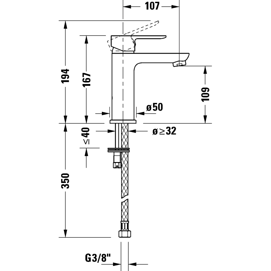 Duravit DC1023002010 - Grifo para lavabo D-CODE en cromo brillante