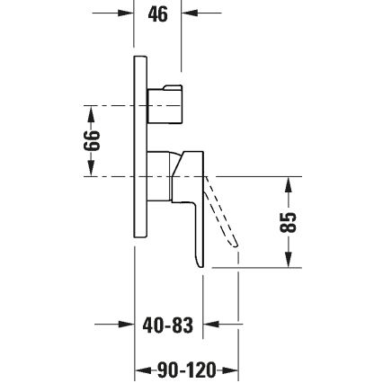 Duravit DC4210012010 - Mezclador de ducha para instalación empotrada D-CODE, acabado cromado brillante